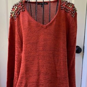Cable & Gauge v neck sweater